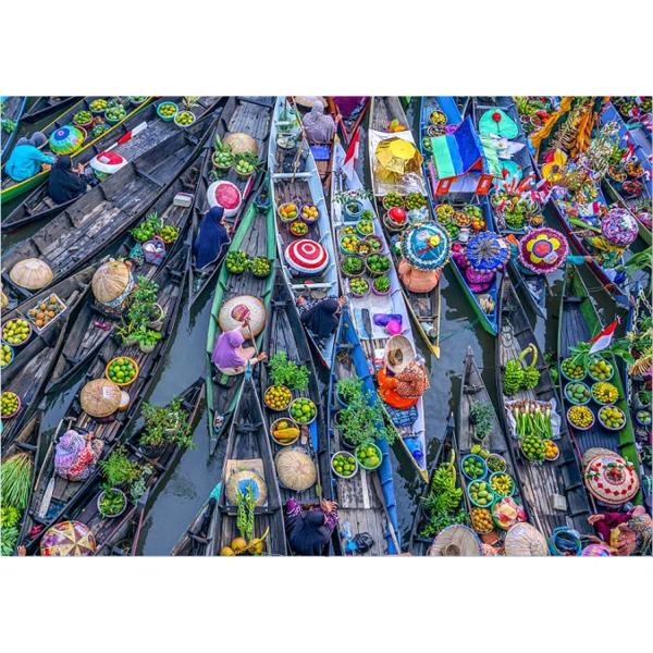 Puzzle 1500 mini piezas : Mercado Flotante - Magnolia-3536