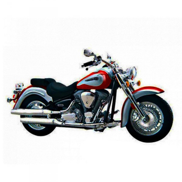 Modèle réduit de moto : Yamaha Road star 2001 rouge et argent : Echelle 1/18 - Maisto-M39300-24