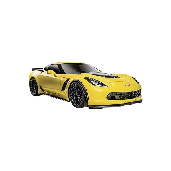 Modèle réduit de voiture de Collection : Chevrolet Corvette Z06 jaune - Echelle 1:24 - Maisto-M31133