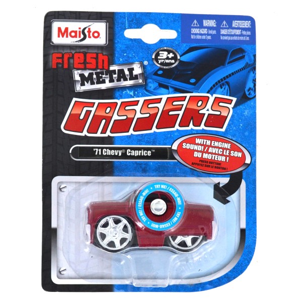 Voiture fresh metal Gassers avec sons : 71 Chevy Caprice rouge - Maisto-M85004-1