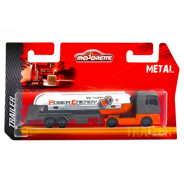 Véhicule en métal Majorette Trailer : Camion citerne gris et orange - Majorette-212053150-7