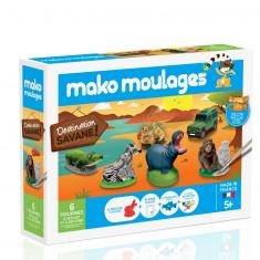 Moulage en plâtre mako créations : 6 moules destination savane