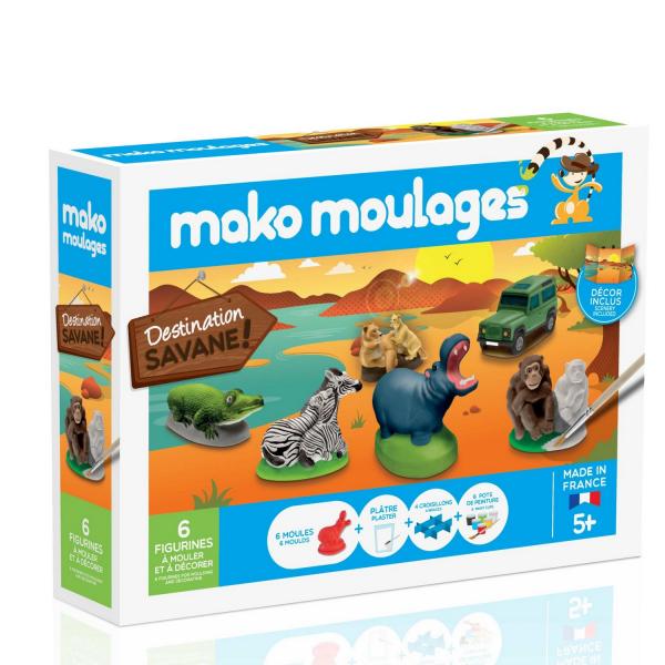 Moulage en plâtre mako créations : 6 moules destination savane - Mako-39010