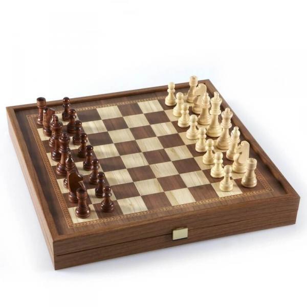 Walnut Backgammon Chess 41cm - Manopoulos-STP36E