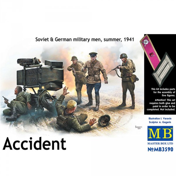 Accident. Soviet & German military men, - 1:32e - Master Box Ltd. - Masterbox-MB3590