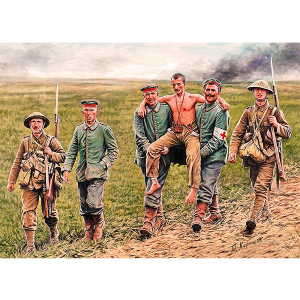 Figurines 1ère Guerre Mondiale : Soldats anglais et allemands, bataille de la Somme 1916 - Masterbox-MB35158