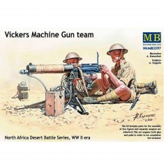 Figurines 2ème Guerre mondiale : Set mitrailleuse Vickers 8TH Army, Afrique du Nord