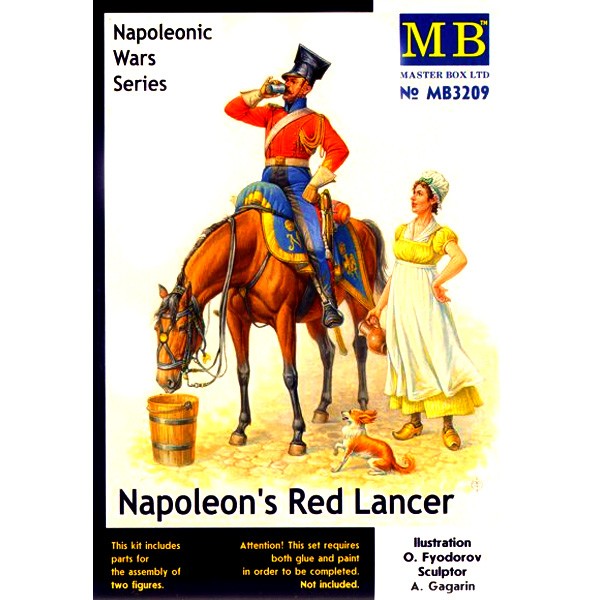 Figuras de las Guerras Napoleónicas: lancero rojo de Napoleón - Masterbox-MB3209