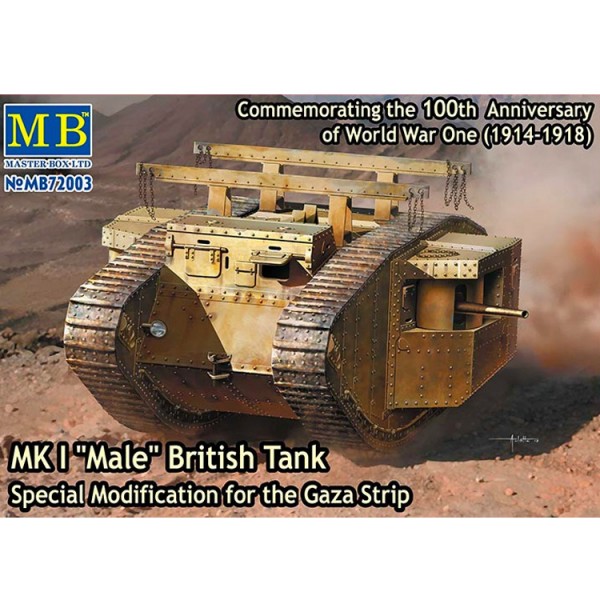Maquette char britannique Mk. I Male : Bataille de Gaza Octobre 1917 - Masterbox-MB72003