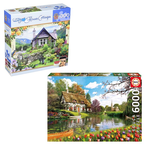 Coffret Puzzles Cottage : 2 puzzles 1000 et 6000 pièces - KIT00057