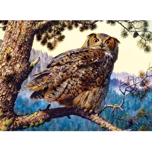 Puzzle 1000 pièces : Hibou à cornes - Master-Pieces-71526