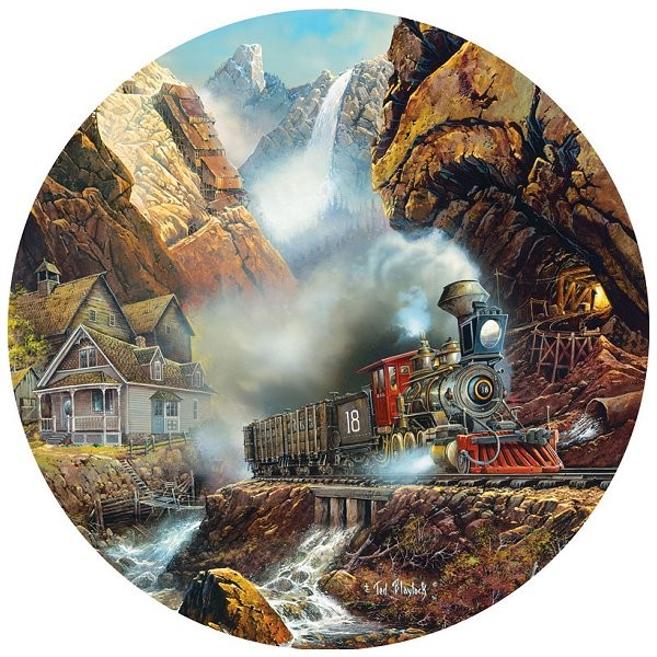 Puzzle 700 pièces rond - Les trains de Ted Blaylock : Direction Pandora - Master-Pieces-61102