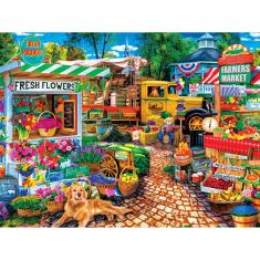  Puzzle 750 pièces : Marché fermier - Vente sur la place