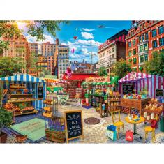  Puzzle mit 750 Teilen: Bauernmarkt – Kaufen Sie lokalen Honig