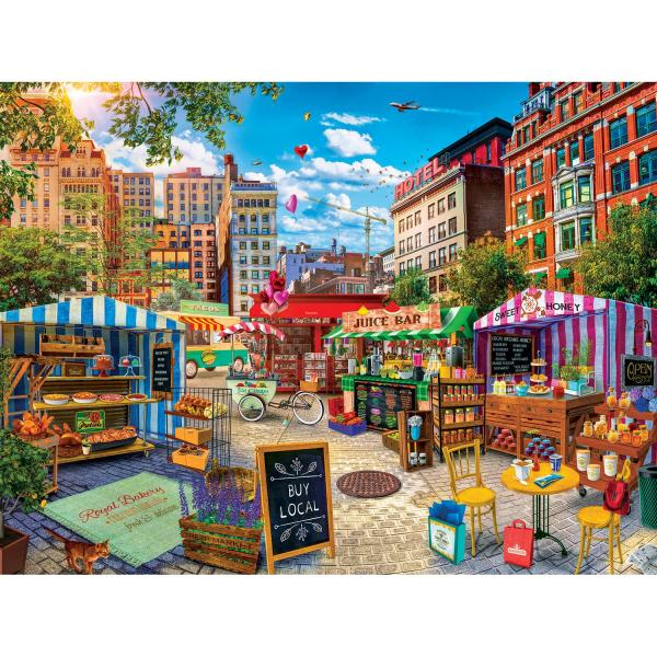  Puzzle mit 750 Teilen: Bauernmarkt – Kaufen Sie lokalen Honig - Masterpieces-32017