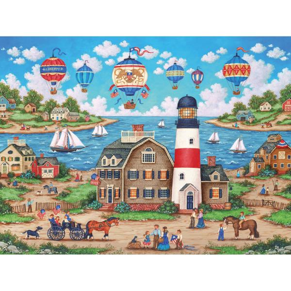  Puzzle 550 pièces : Collection Heartland - Ballons au-dessus de la baie - Masterpieces-32049