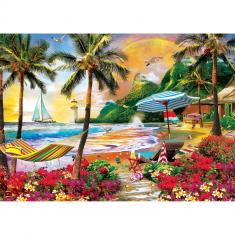  Puzzle mit 550 Teilen: Paradise Beach – Leben auf Hawaii