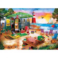  Puzzle 550 pièces : Plage paradisiaque - Camping en bord de mer