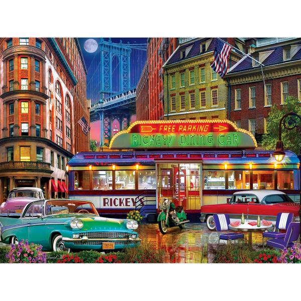  Puzzle 550 pièces : Drive-Ins, Diners et Plongées - Rickey's Diner Car - Masterpieces-32127