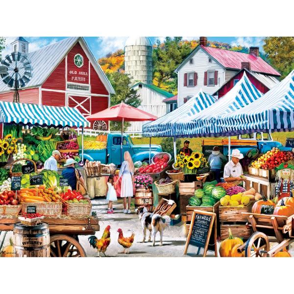  Puzzle 750 pièces : Marché fermier - Stand de la ferme du vieux moulin - Masterpieces-32169