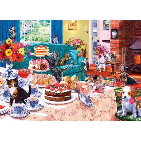  Puzzle 550 pièces : Home Sweet Home - Les terreurs de l'heure du thé - Masterpieces-32184,01