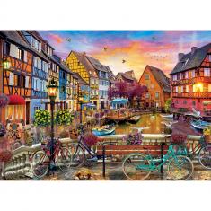 Puzzle 550 pieces : Travel Diary - Cycling at Colmar France 