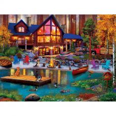 Puzzle 750 pieces : Lazy Days - Cabin in the Cove 