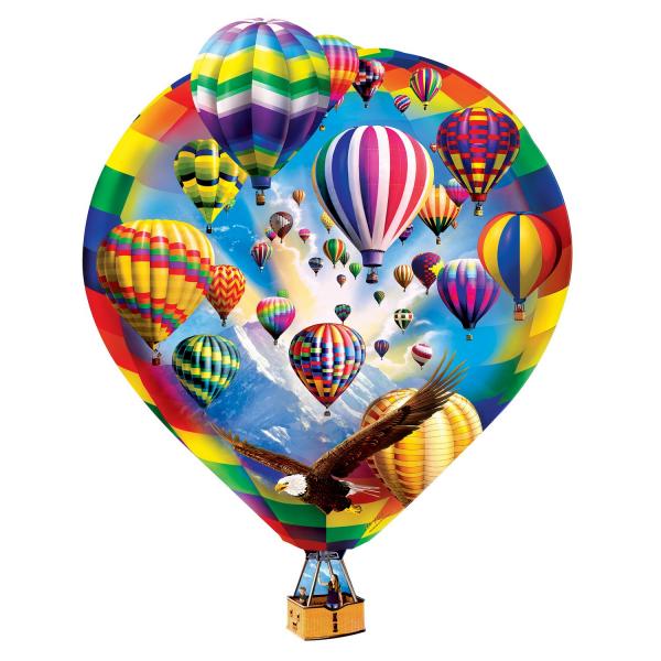 Puzzle 500 pieces : Contours - Hot Air Balloons Shaped Puzzle - Masterpieces-32289