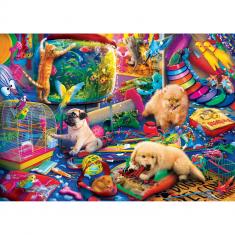 Puzzle 550 pièces : Home Sweet Home - La salle de jeux des animaux