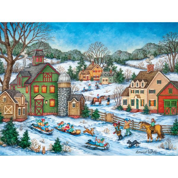  Puzzle 550 pièces : Collection Heartland - L'embuscade des boules de neige - Masterpieces-32317