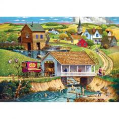  Puzzle 1000 pièces : Hometown Gallery - La dernière baignade de l'été