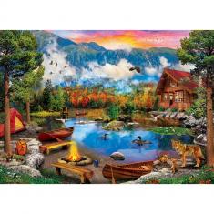 Puzzle 1000 pieces : Time Away - Sunset Canoe 