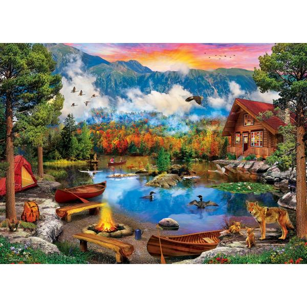 Puzzle 1000 pieces : Time Away - Sunset Canoe  - Masterpieces-72130