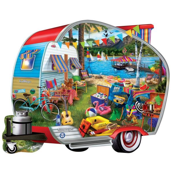 Puzzle 1000 pieces : Contours - Happy Campers  Shaped Puzzle - Masterpieces-72143,01