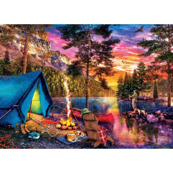  Puzzle 1000 pièces : Le temps d'un voyage - La pêche dans les Highlands - Masterpieces-72229