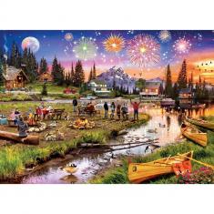  Puzzle 1000 pièces : Galerie d'art - Feux d'artifice sur la montagne