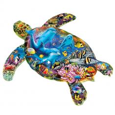 Puzzle 1000 pieces : Contours - Turtle Sailing  Shaped Puzzle