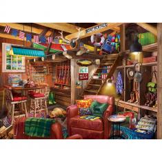 Puzzle 1000 pieces : Man Cave - Fish, Hunt & Hibernate 