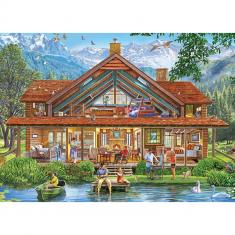 Puzzle 1000 pieces : Inside Out - Camping Lodge 