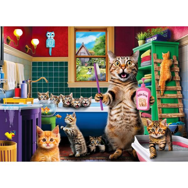  Puzzle 1000 pièces : Wild & Whimsical - Les pitreries du bain - Masterpieces-72448