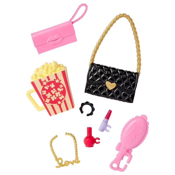 Accessoires Poupées Barbie : Pack 8 accessoires : Sortie cinéma - Mattel-FCP32-DWD71