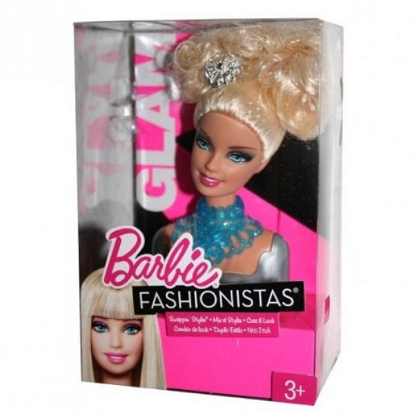 Barbie - Tête amovible Mix & Style : Glam - Mattel-T9123-V4392