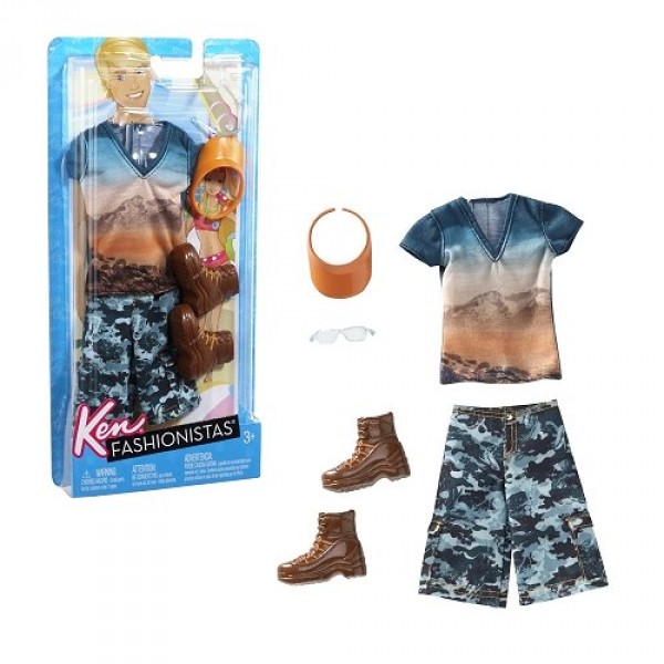 Vêtements pour poupée Ken : Short et tee-shirt hawaïen avec accessoires - Mattel-N8329-W3161