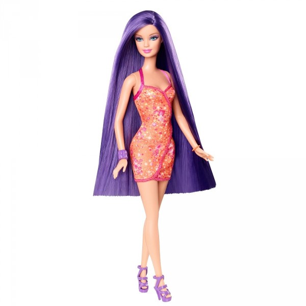 Barbie cheveux longs : Violet - Mattel-V9516-Y9928
