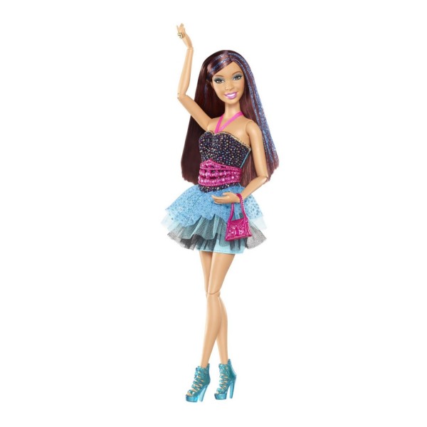 Barbie Fashionistas : Robe noire et bleue pailletée - Mattel-Y7490
