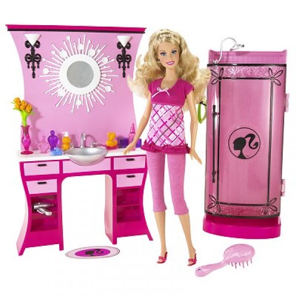 Barbie - Salle de bain rose - Mattel-N4895
