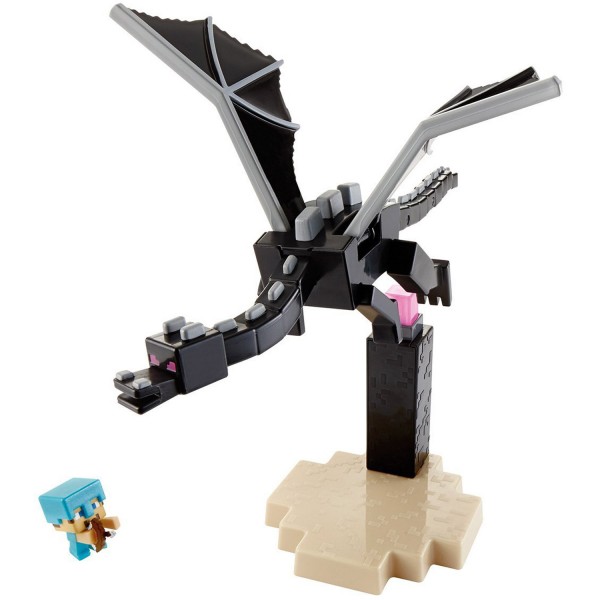 Coffret figurines Minecraft : Dragon de l'Ender contre Steve - Mattel-DJY38