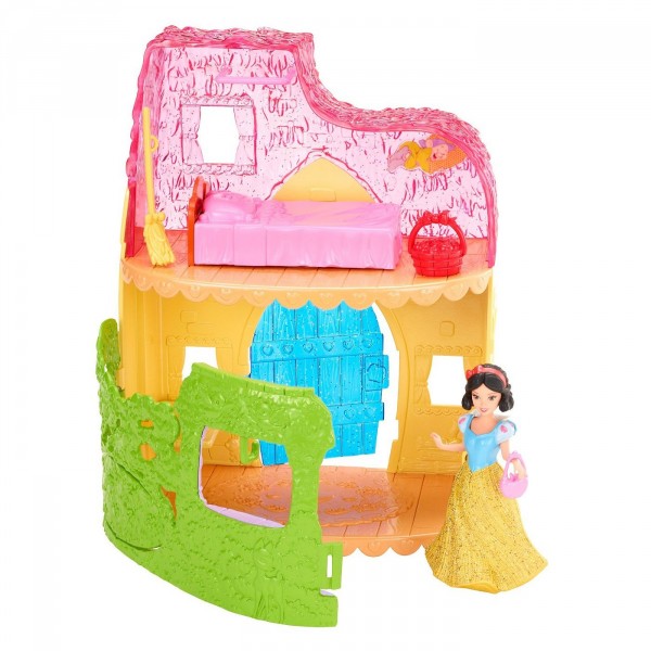 Maison et mini Princesse Disney : La chaumière de Blanche-Neige - Mattel-X9431-X9434