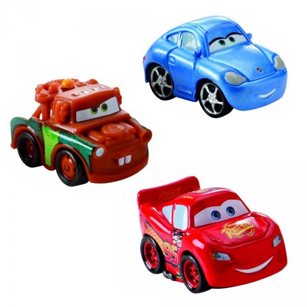 Micro véhicules Cars : Pack de 3 : Flash McQueen, Sally et Martin - Mattel-W7160-Y1126