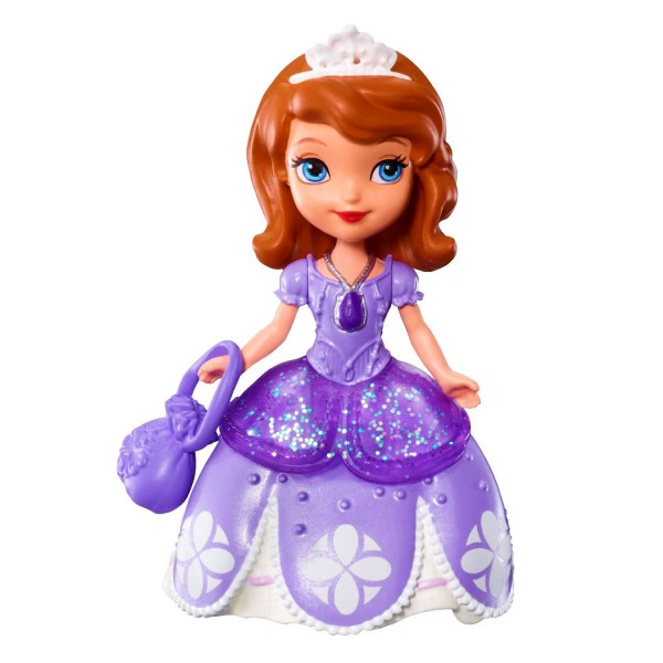 Mini Poupée Princesse Sofia : Sofia en robe violette avec sac à main - Mattel-Y6628-Y6629